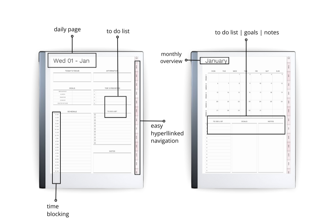 ProPaperFlow Digital Planner for reMarkable 2026