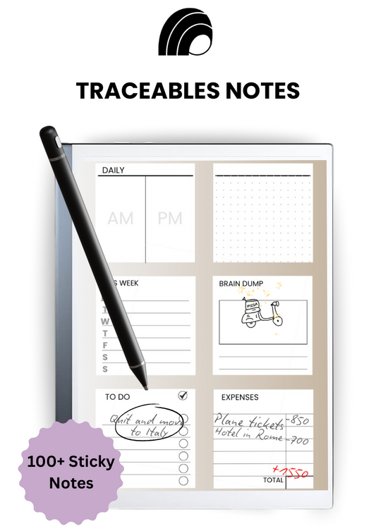 ✨ 100+ Traceable Sticky Notes – Light & Dark Mode