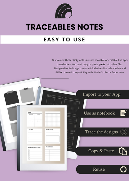 ✨ 100+ Traceable Sticky Notes – Light & Dark Mode