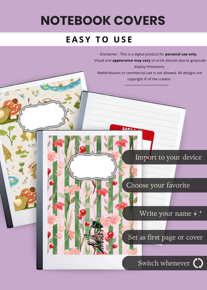 📒 60+ Notebook Covers | PDF + PNG